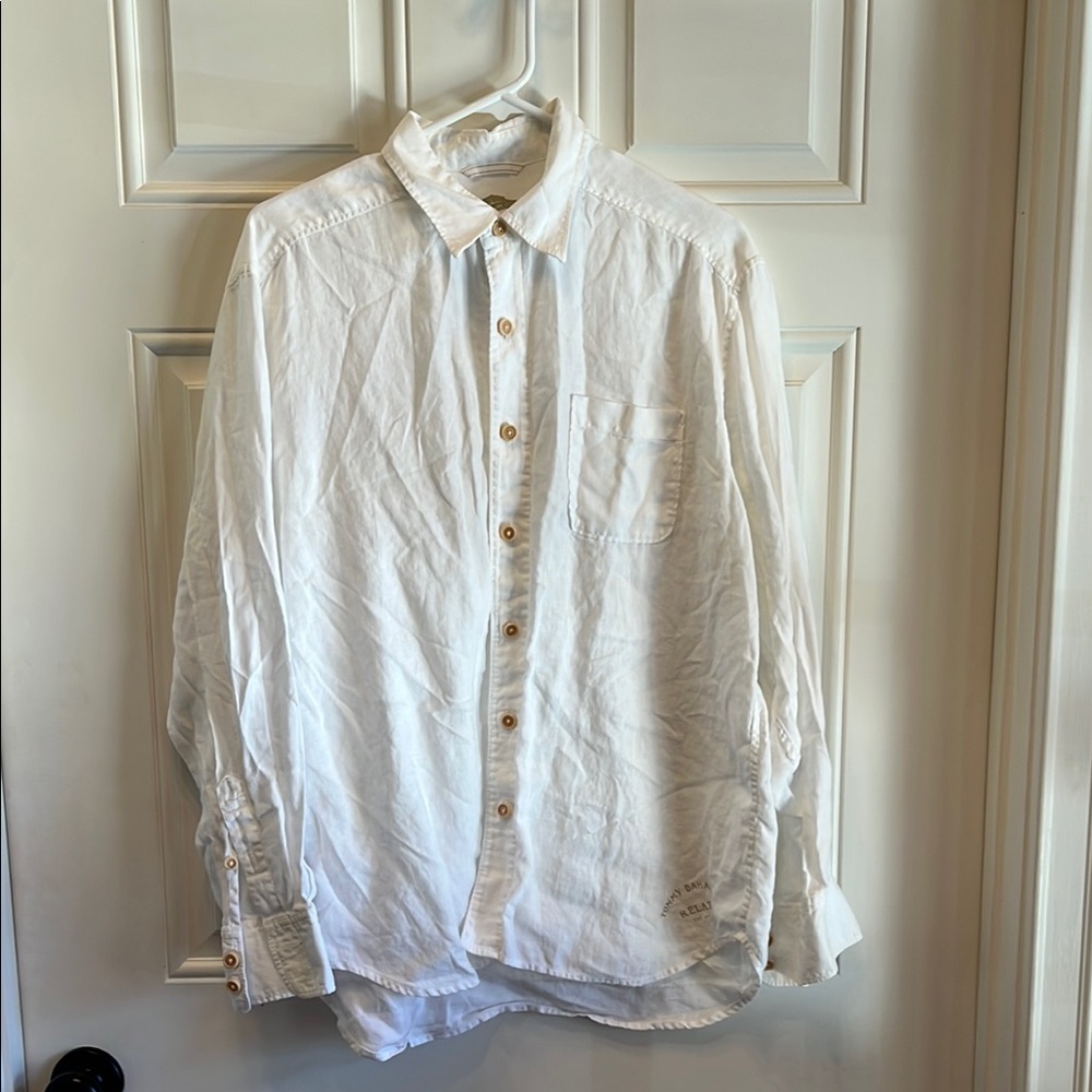 Tommy Bahama White Casual Button Down Shirt with Relaxed Fit
